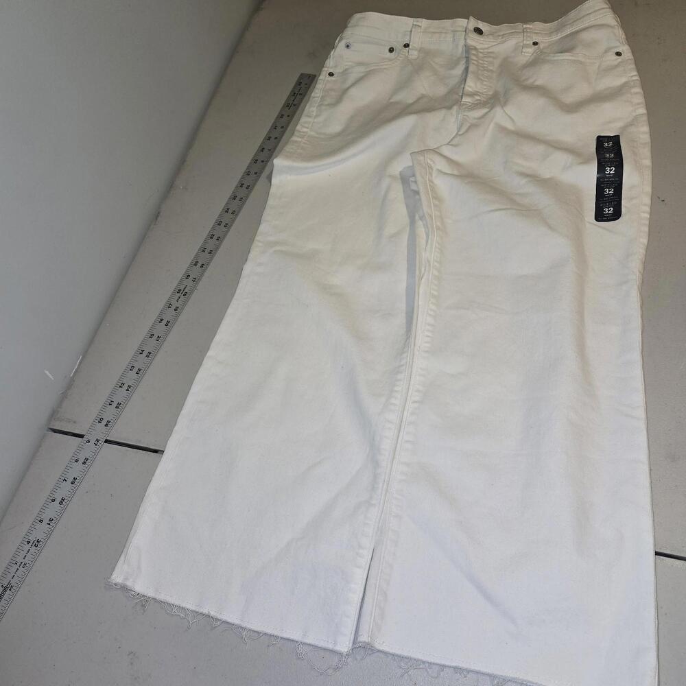 J.Crew Wide Leg Cropped Jeans All Day Stretch White 32 NWT